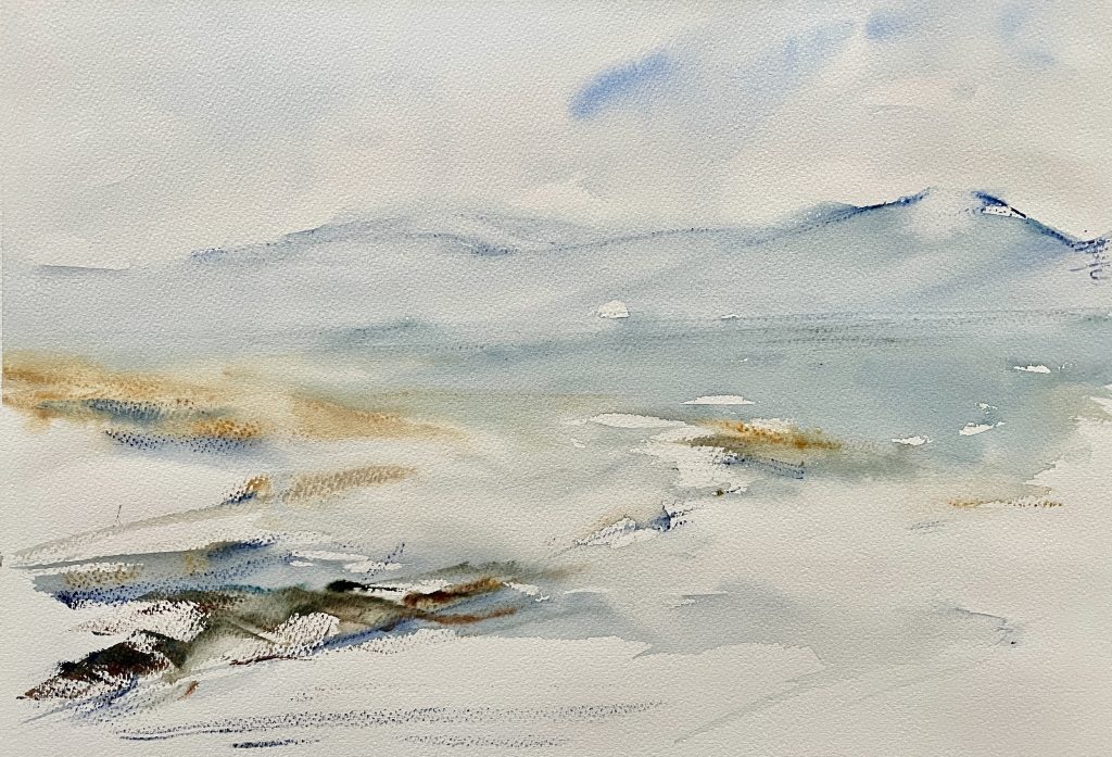 Denise H Mountains over the water